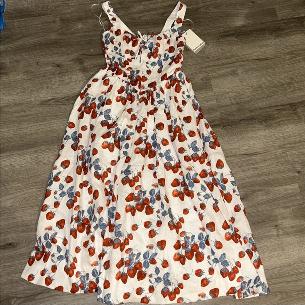 Reformation Balia Linen Sleeveless Basque-Waist Midi Dress - Picture 10 of 14